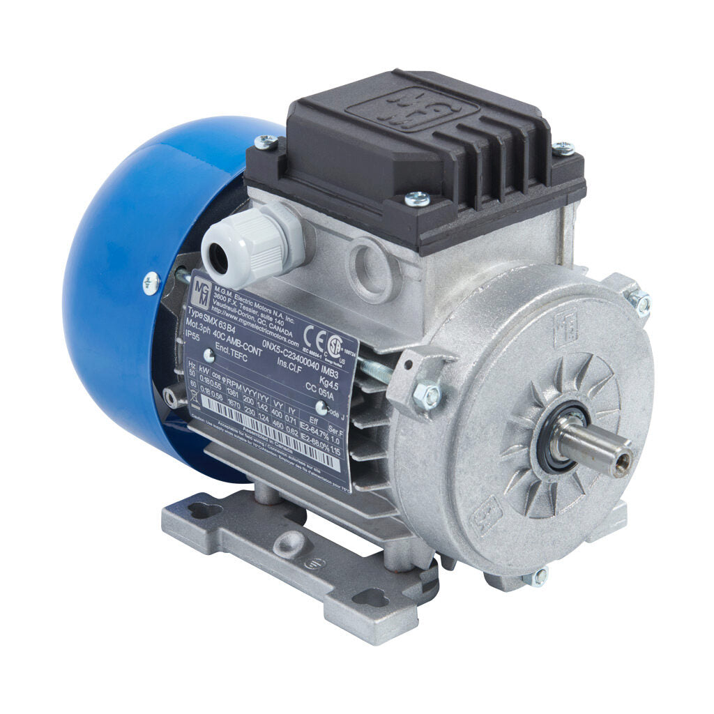 M.G.M. Electric Motors SMX IE2 | 1/4 HP, 1800 RPM, 3-Phase (IEC 63)