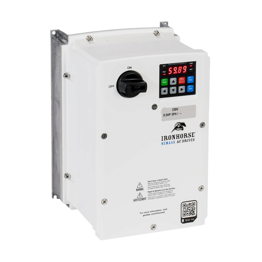 IronHorse ACN Series AC General Purpose Drive - 230V 1/2HP (3-Phase) / 1/6HP (1-Phase) NEMA 4X with Disconnect