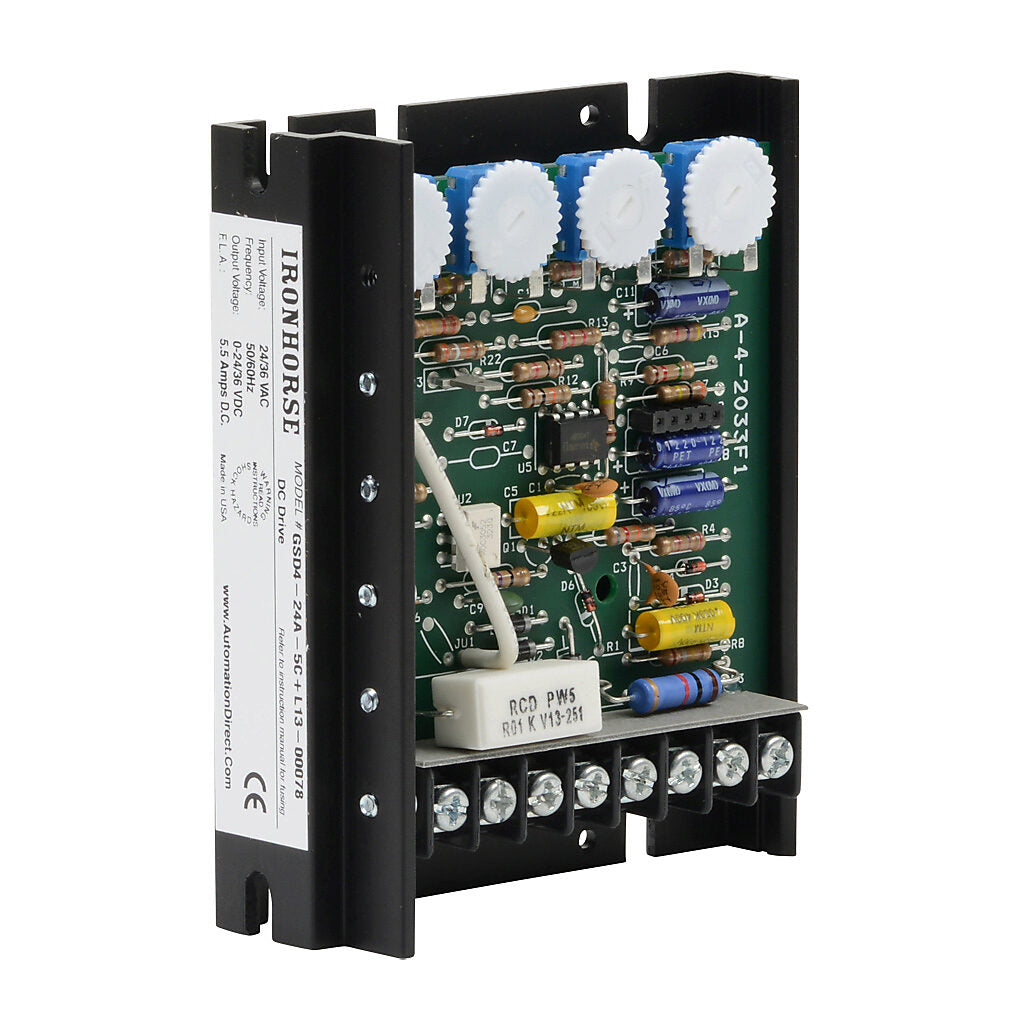 IronHorse GSD4 DC Drive | 24/36 VAC, 5.5A, 1/50-1/6 HP (Panel Mount)