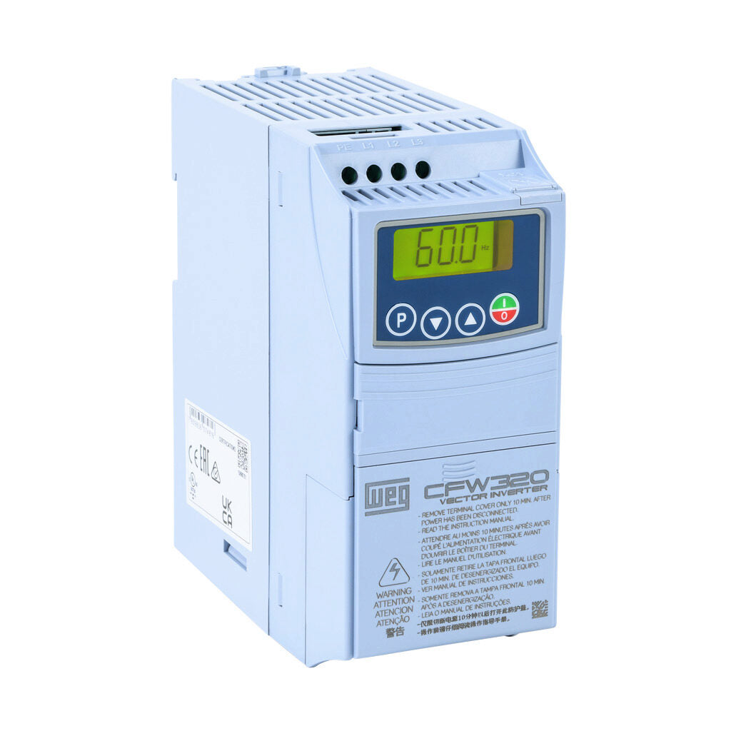 WEG CFW320 AC Drive | 230 VAC, 1/4 HP, 1-Phase Input